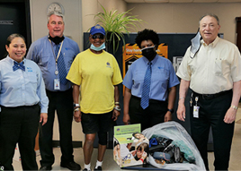 Transit employees and eyeglasses donation
